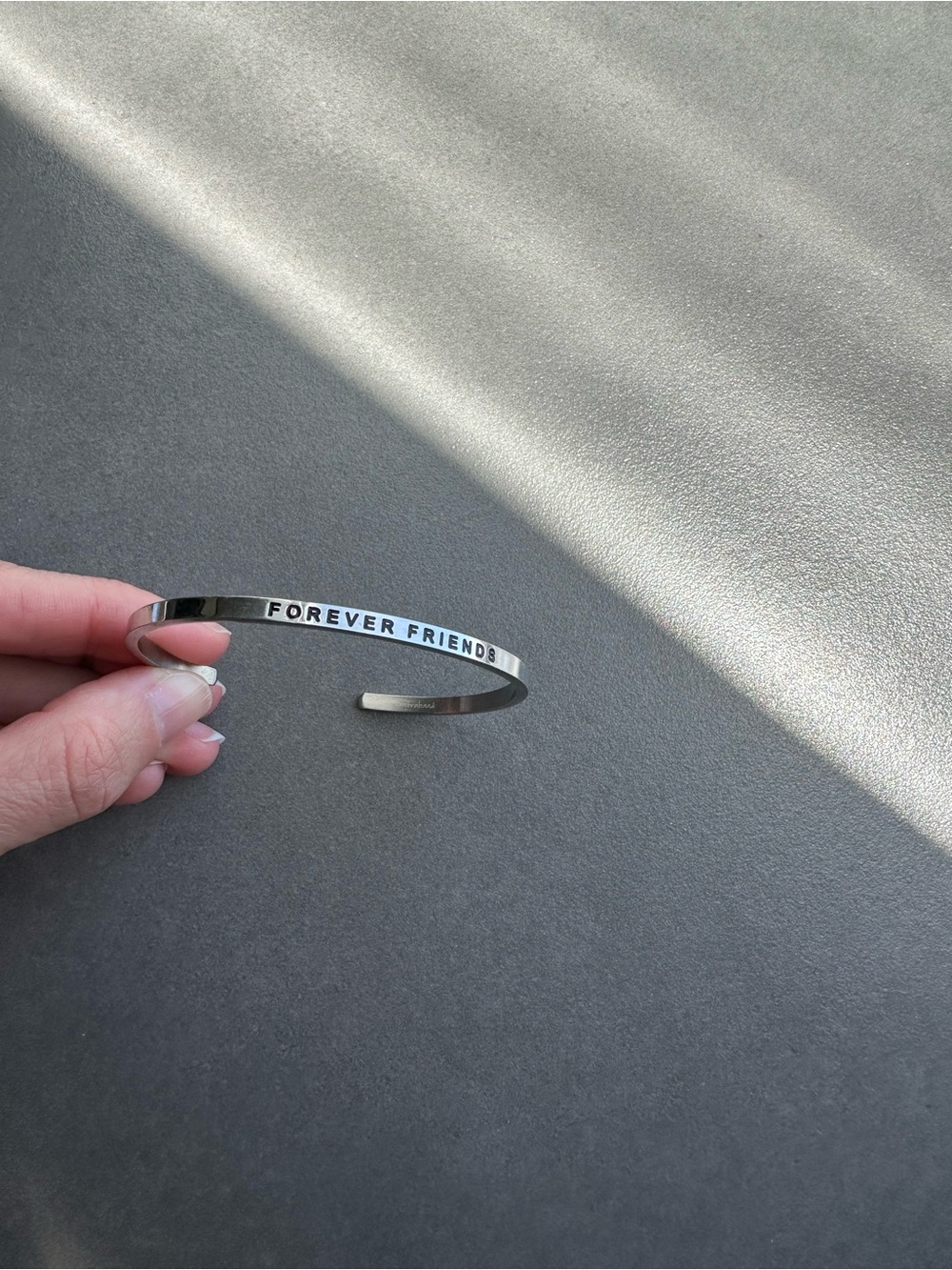 Forever Friends Silver Message Cuff Bracelet MantraBand